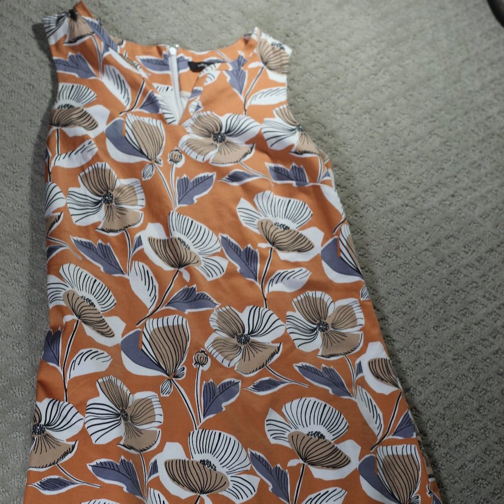 SALE! Nine West Size 6 Sleeveless Orange Blue Sheath Dress - Like New